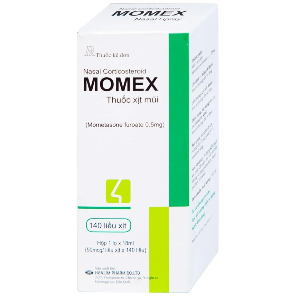 Hình ảnh Hỗn dịch xịt mũi Momex Nasal Spray Hanlim điều trị viêm mũi theo mùa (18ml)