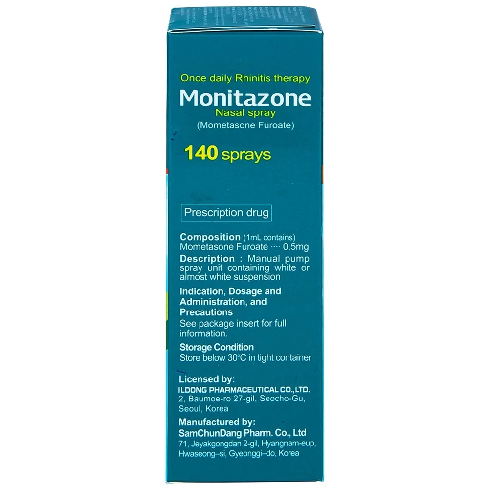 Hình ảnh Hỗn dịch xịt mũi Monitazone Nasal Spray điều trị và phòng ngừa viêm mũi dị ứng (18ml)	