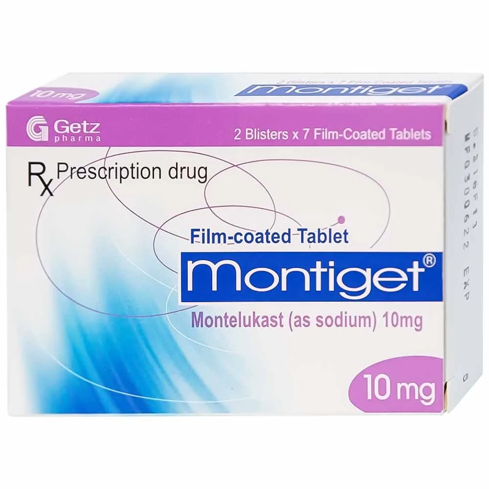 Hình ảnh Viên nén Montiget 10mg Getz phòng và điều trị suyễn mạn tính (2 vỉ x 7 viên)