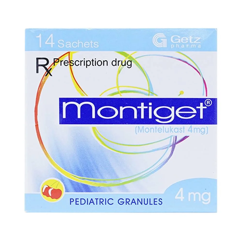 Hình ảnh Thuốc cốm Montiget 4mg Getz điều trị hen suyễn ở trẻ em (14 gói)
