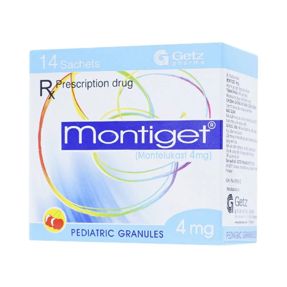 Hình ảnh Thuốc cốm Montiget 4mg Getz điều trị hen suyễn ở trẻ em (14 gói)