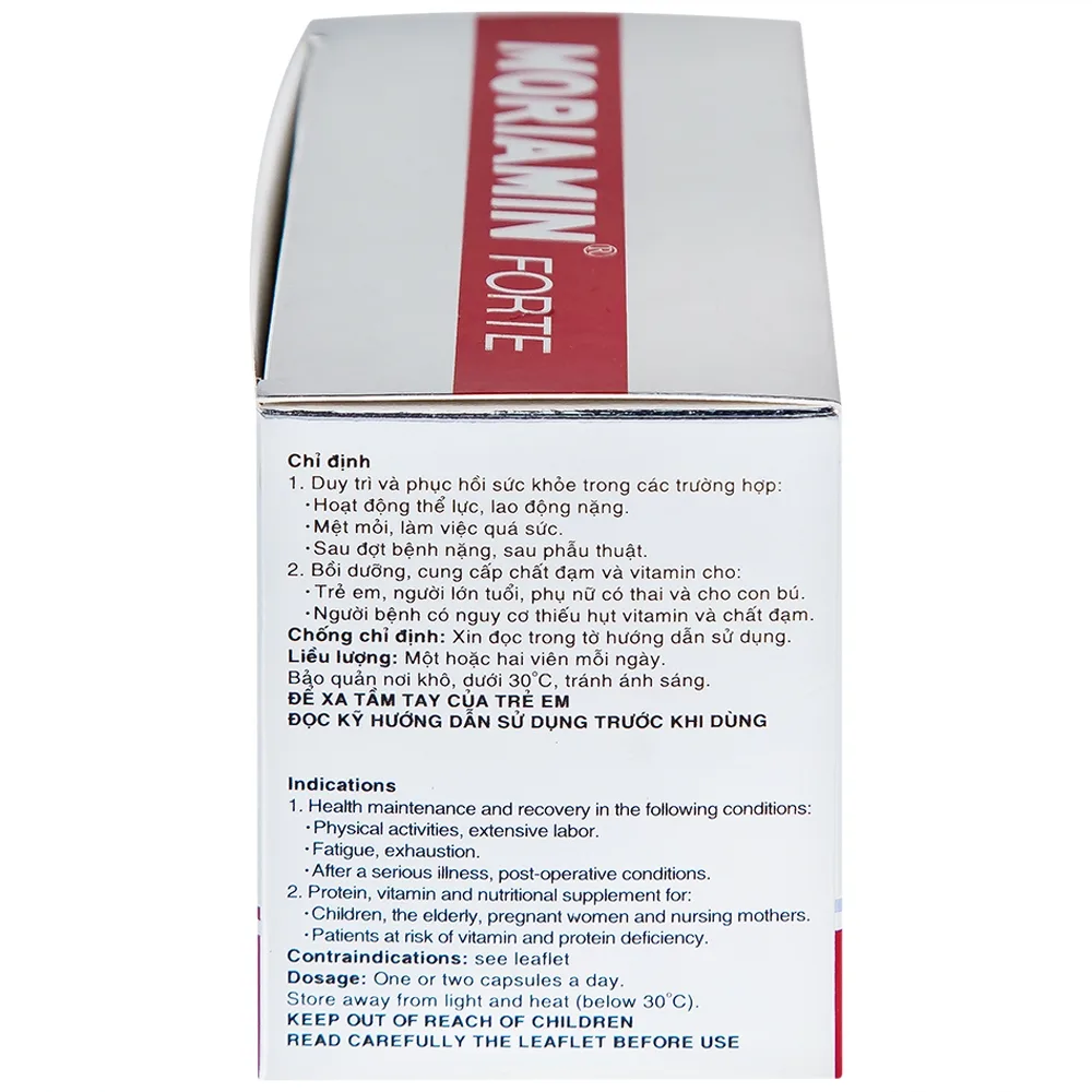 Hình ảnh Viên nang cứng Moriamin Forte Roussel hỗ trợ duy trì và phục hồi sức khỏe (10 vỉ x 10 viên)