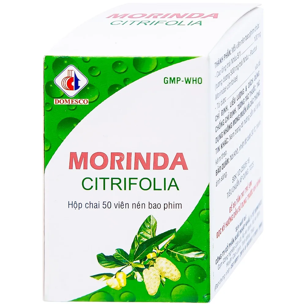 Hình ảnh Thuốc Morinda Citrifolia Domesco điều trị đau nhức, sưng khớp, tăng huyết áp (50 viên) 
