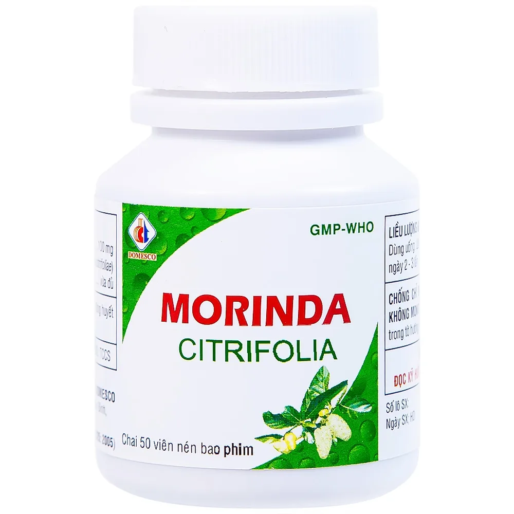 Hình ảnh Thuốc Morinda Citrifolia Domesco điều trị đau nhức, sưng khớp, tăng huyết áp (50 viên) 