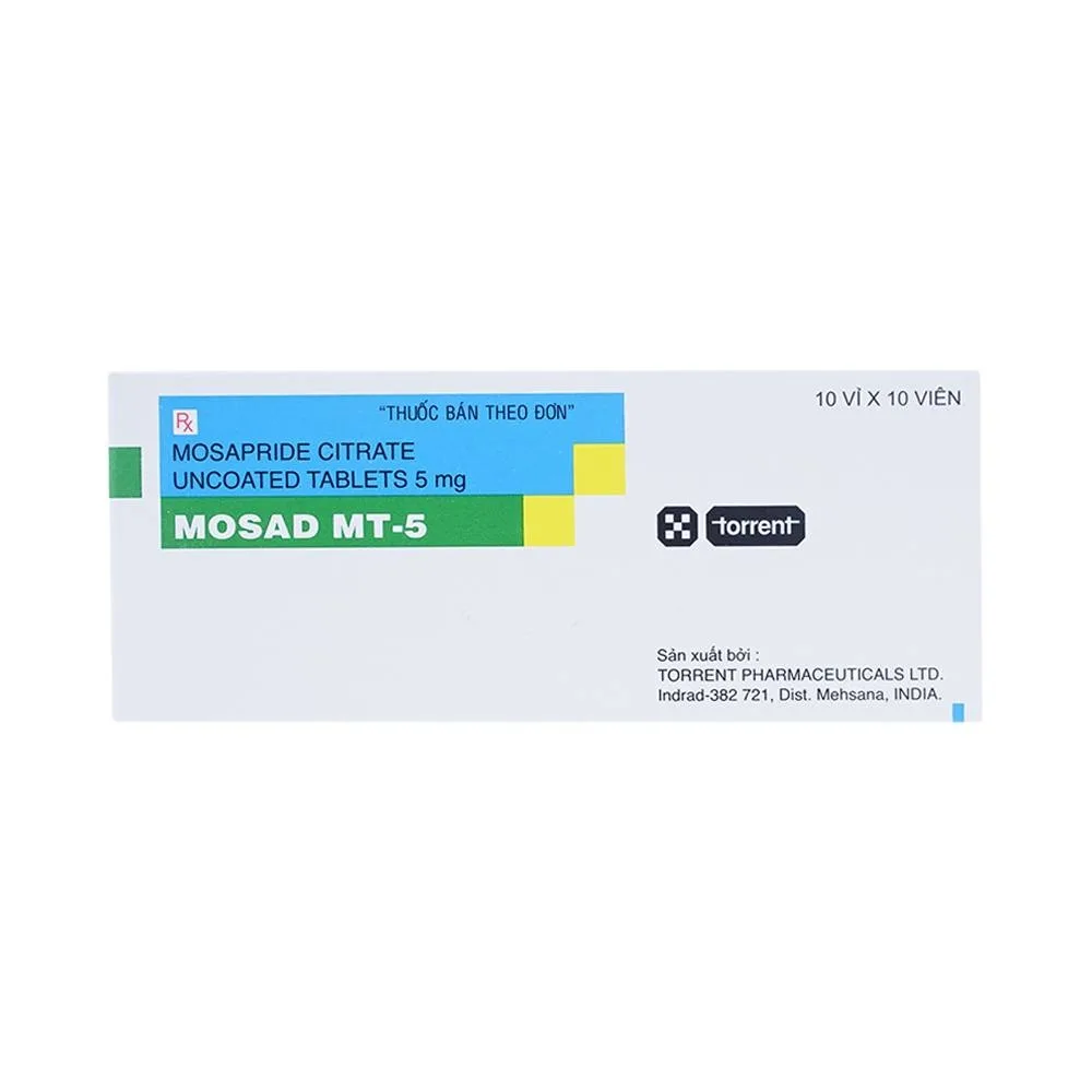 Hình ảnh Thuốc Mosad MT-5 Torrent điều trị các triệu chứng dạ dày - ruột (10 vỉ x 10 viên)