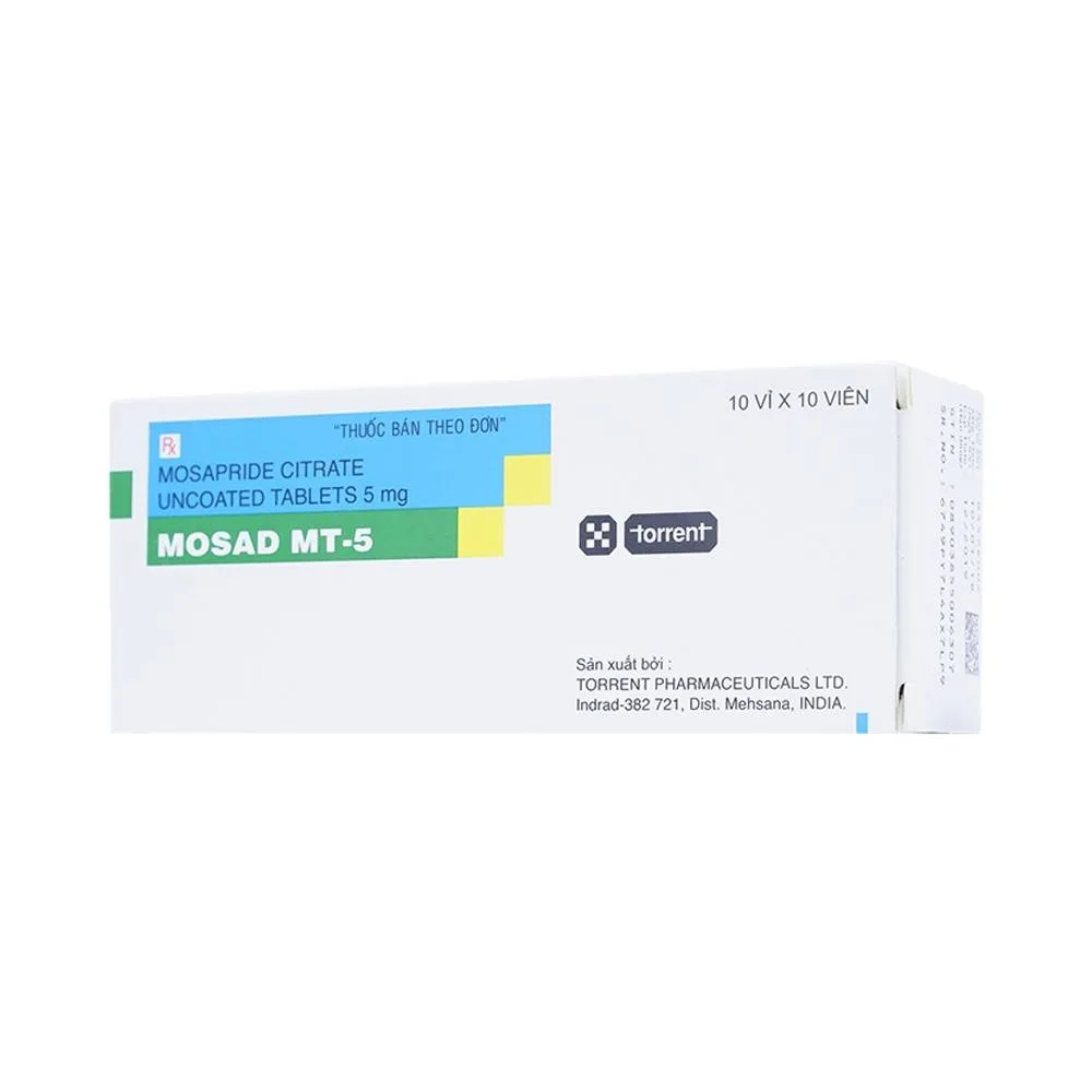 Hình ảnh Thuốc Mosad MT-5 Torrent điều trị các triệu chứng dạ dày - ruột (10 vỉ x 10 viên)