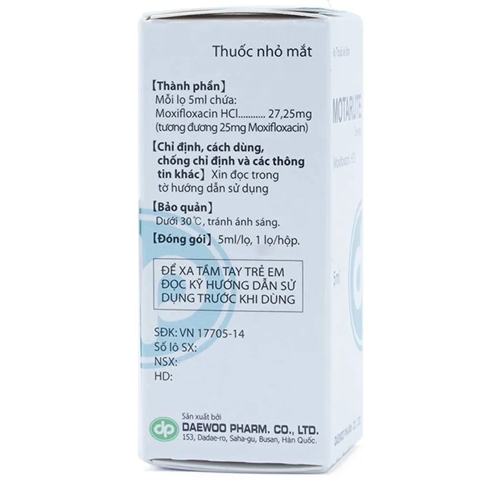 Hình ảnh Thuốc nhỏ mắt Motarute Daewoo Pharm điều trị viêm kết mạc (5ml)