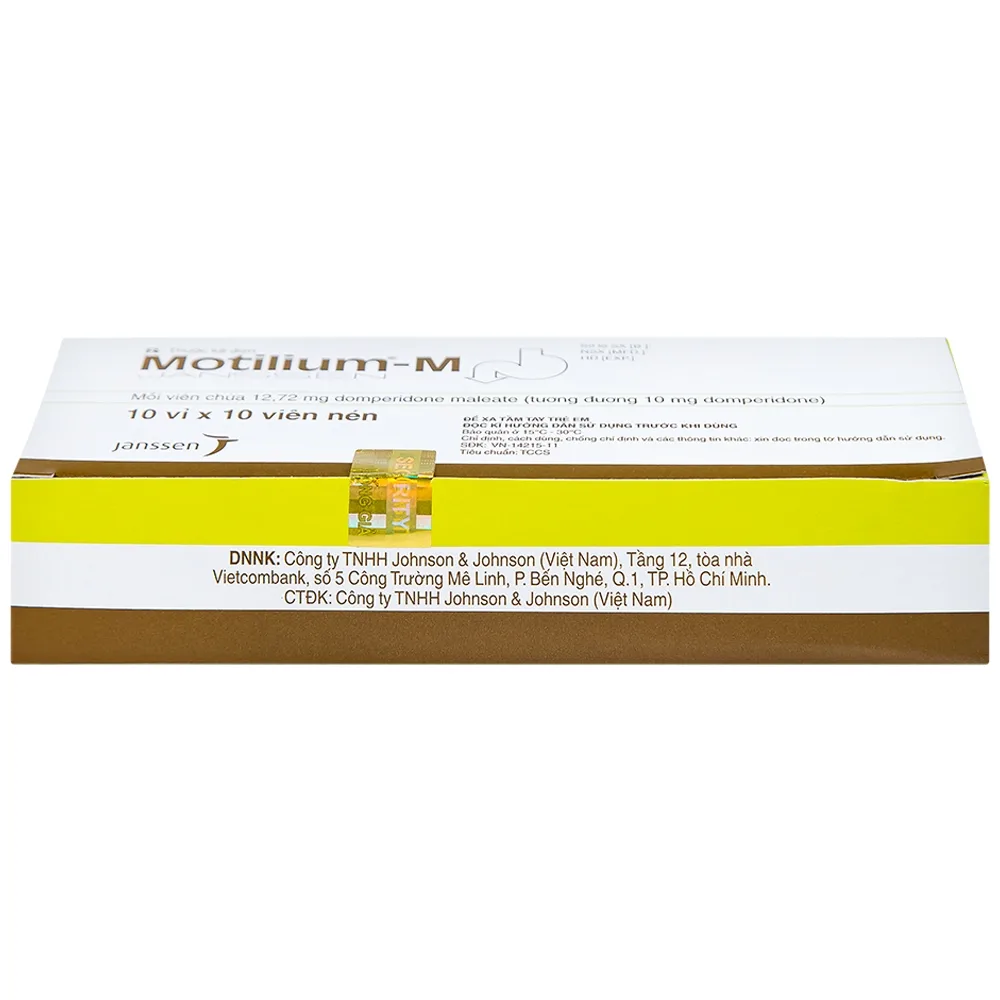 Hình ảnh Viên nén Motilium-M Janssen điều trị triệu chứng nôn và buồn nôn (10 vỉ x 10 viên)