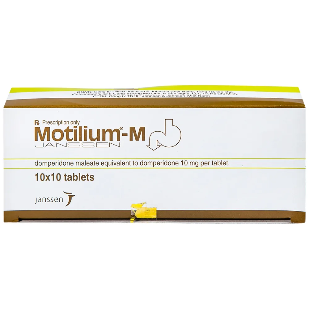 Hình ảnh Viên nén Motilium-M Janssen điều trị triệu chứng nôn và buồn nôn (10 vỉ x 10 viên)