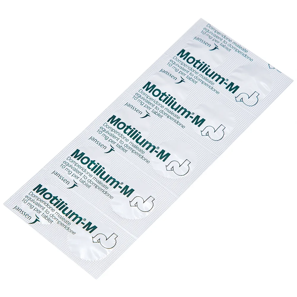 Hình ảnh Viên nén Motilium-M Janssen điều trị triệu chứng nôn và buồn nôn (10 vỉ x 10 viên)