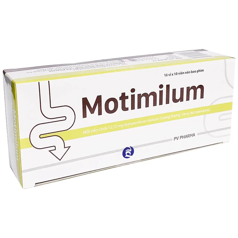 Hình ảnh Thuốc Motimilum Phúc Vinh điều trị triệu chứng nôn, buồn nôn (10 vỉ x 10 viên)