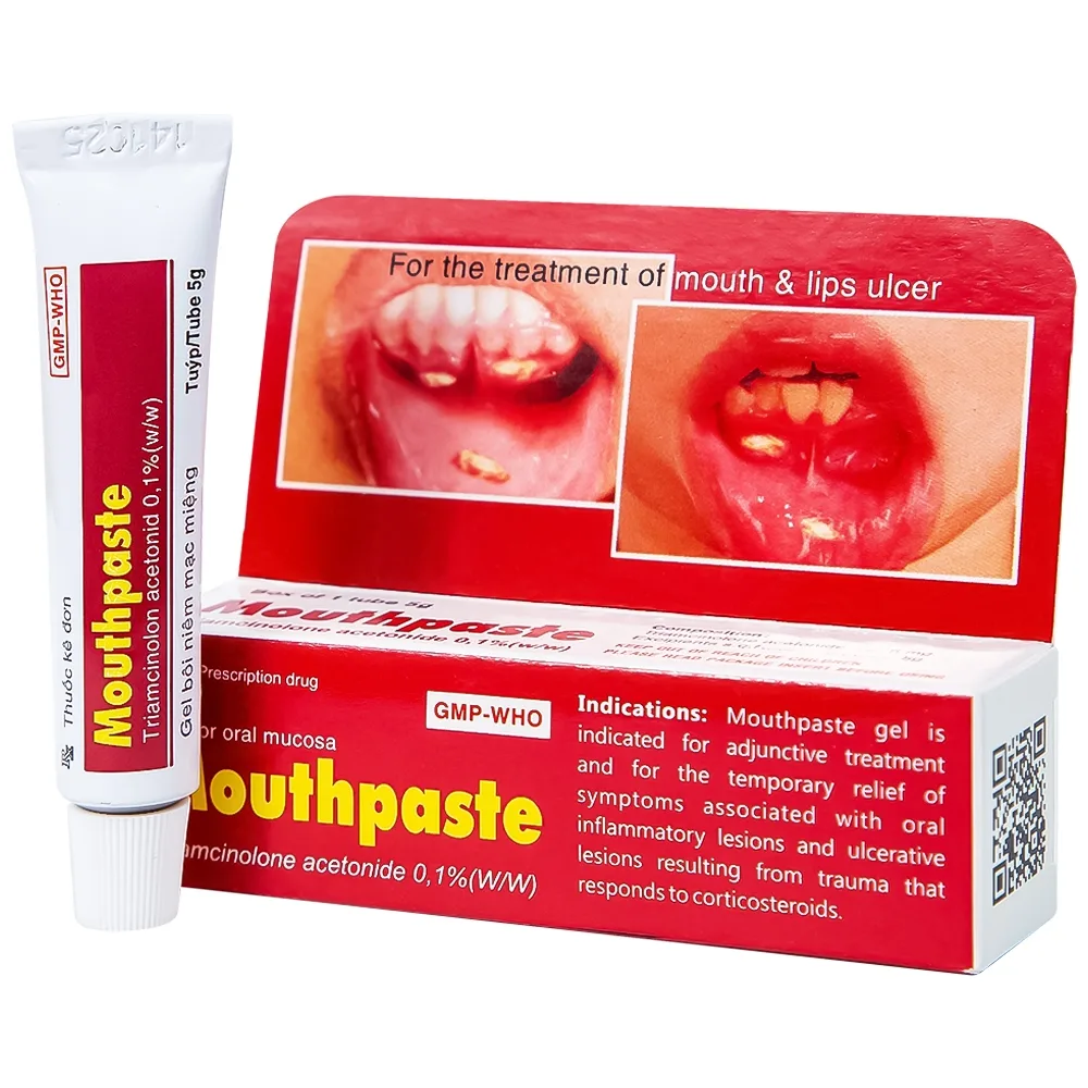 Hình ảnh Gel bôi niêm mạc miệng Mouthpaste Medipharco giảm viêm, tổn thương (5g)