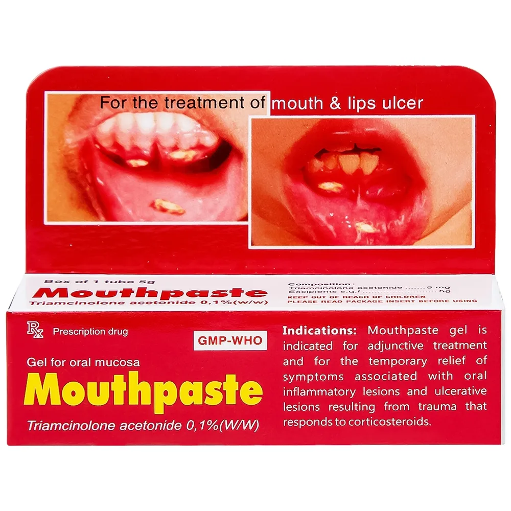 Hình ảnh Gel bôi niêm mạc miệng Mouthpaste Medipharco giảm viêm, tổn thương (5g)