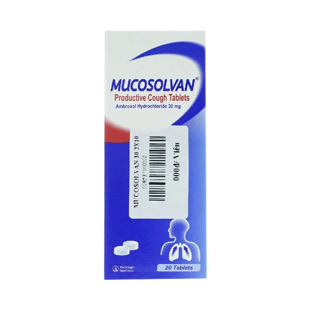 Hình ảnh Viên nén Mucosolvan 30mg Sanofi làm loãng đờm trong viêm phế quản (2 vỉ x 10 viên)