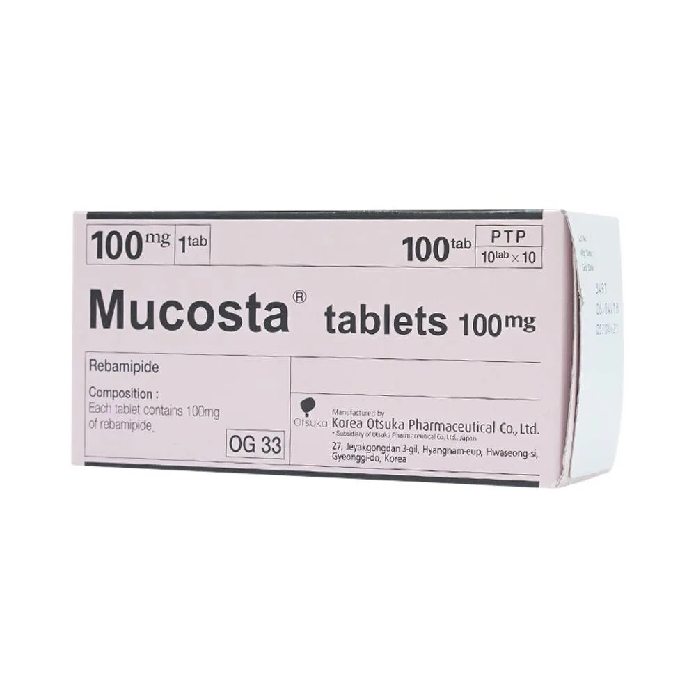 Hình ảnh Viên nén Mucosta tablets 100mg Otsuka điều trị loét dạ dày, viêm niêm mạc dạ dày (10 vỉ x 10 viên) 