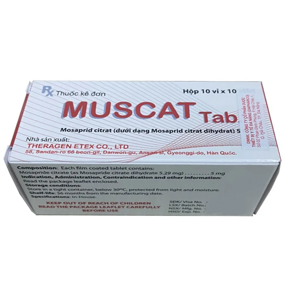 Hình ảnh Viên nén Muscat Tab 5mg Theragen Etex điều trị viêm dạ dày mạn tính (10 vỉ x 10 viên)