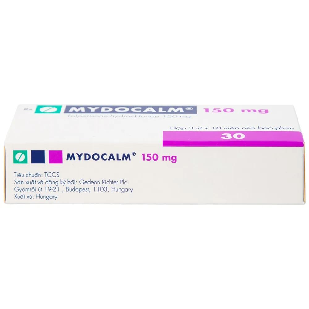 Hình ảnh Viên nén Mydocalm 150 Gedeon điều trị sự tăng trương lực cơ xương (3 vỉ x 10 viên)