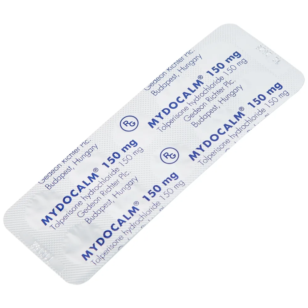 Hình ảnh Viên nén Mydocalm 150 Gedeon điều trị sự tăng trương lực cơ xương (3 vỉ x 10 viên)