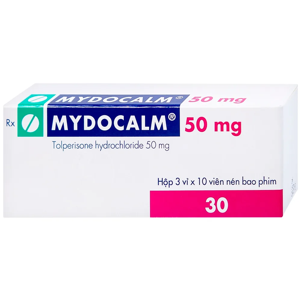 Hình ảnh Viên nén Mydocalm 50mg Gedeon điều trị triệu chứng co cứng cơ sau đột quỵ (3 vỉ x 10 viên)