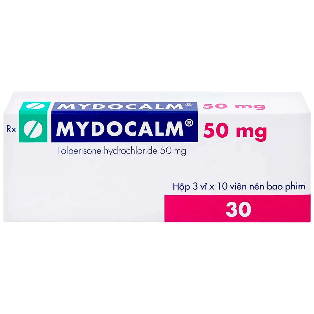 Hình ảnh Viên nén Mydocalm 50mg Gedeon điều trị triệu chứng co cứng cơ sau đột quỵ (3 vỉ x 10 viên) 