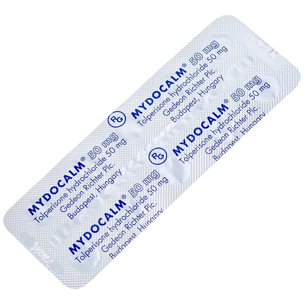 Hình ảnh Viên nén Mydocalm 50mg Gedeon điều trị triệu chứng co cứng cơ sau đột quỵ (3 vỉ x 10 viên) 