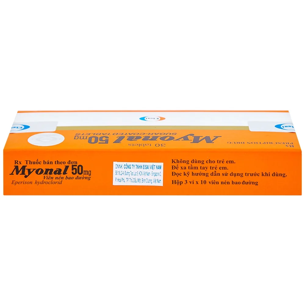 Hình ảnh Viên nén Myonal 50mg Eisai cải thiện tăng trương lực cơ và điều trị liệt cứng (3 vỉ x 10 viên) 