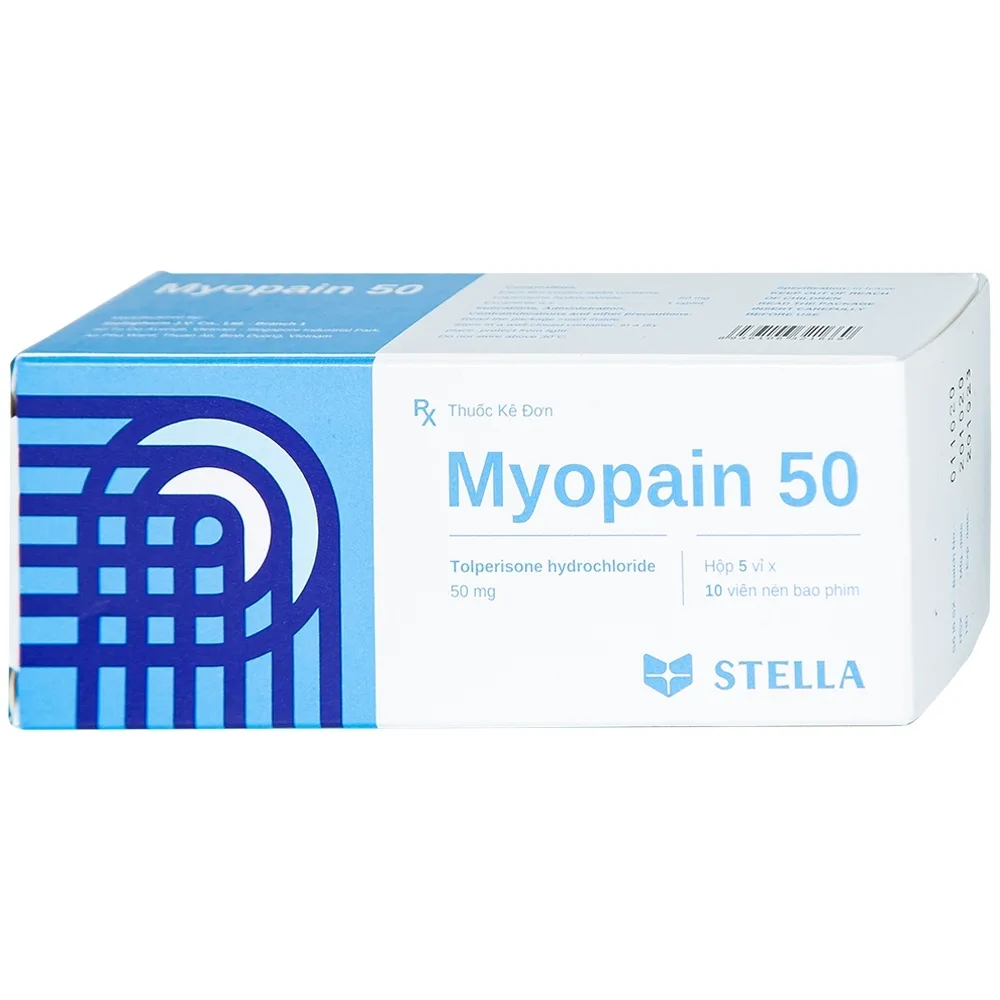 Hình ảnh Thuốc Myopain 50 Stella điều trị chứng co cứng cơ sau đột quỵ (5 vỉ x 10 viên)