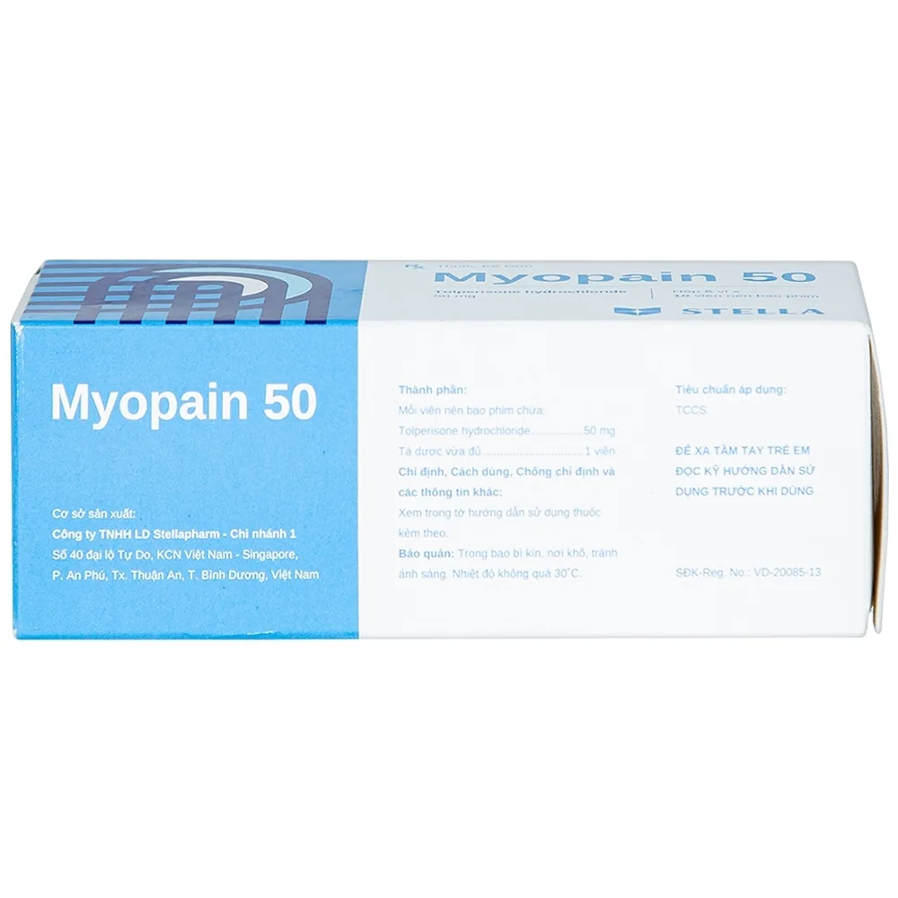 Hình ảnh Thuốc Myopain 50 Stella điều trị chứng co cứng cơ sau đột quỵ (5 vỉ x 10 viên)