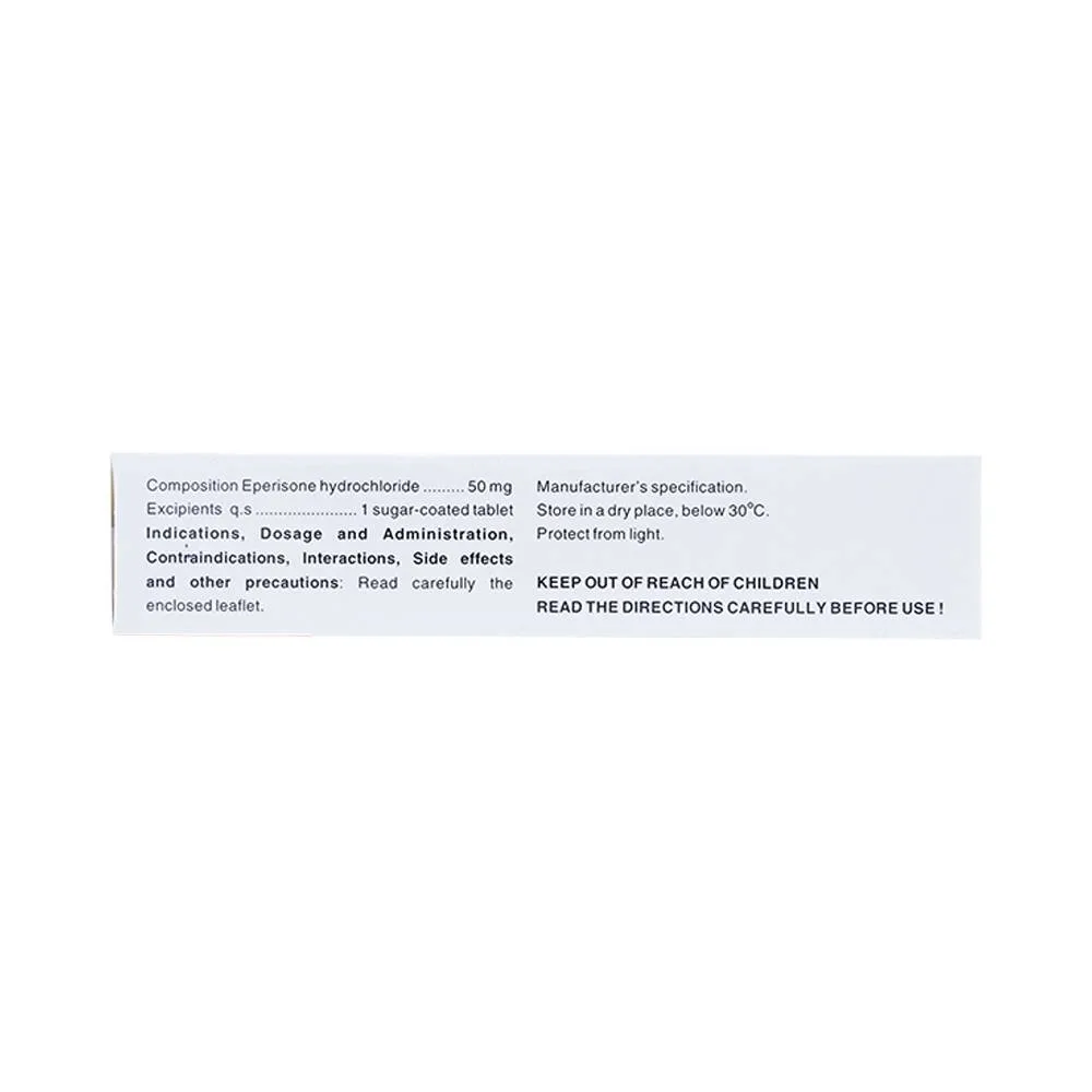 Hình ảnh Viên nén Mysobenal 50mg Hasan điều trị hội chứng đốt sống cổ, viêm quanh khớp vai (3 vỉ x 10 viên)