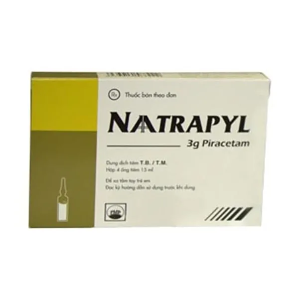 Hình ảnh Dung dịch tiêm Naatrapyl 3g Pymepharco điều trị di chứng tai biến mạch máu não (4 ống x 15ml)