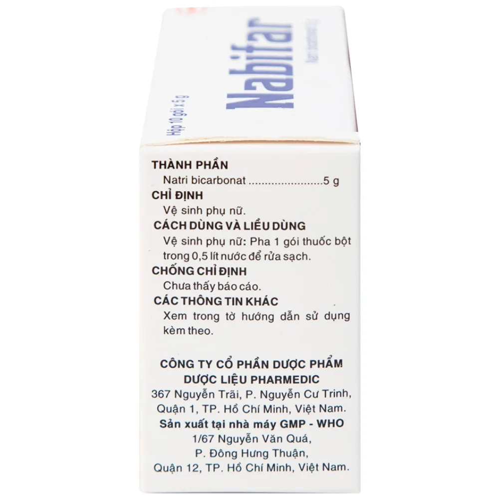 Hình ảnh Thuốc bột Nabifar Pharmedic dùng vệ sinh phụ nữ (10 gói x 5g)