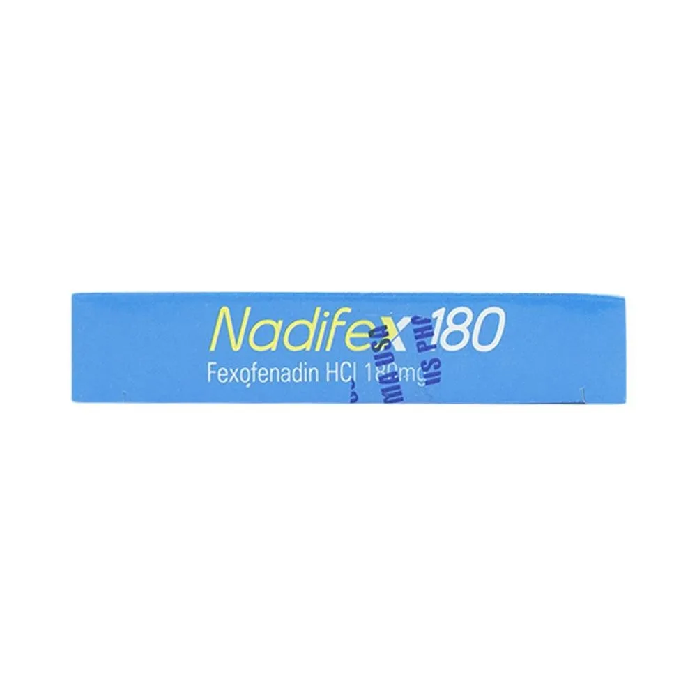 Hình ảnh Viên nén Nadifex 180 USP giảm viêm mũi dị ứng, hắt hơi, chảy mũi (1 vỉ x 10 viên)