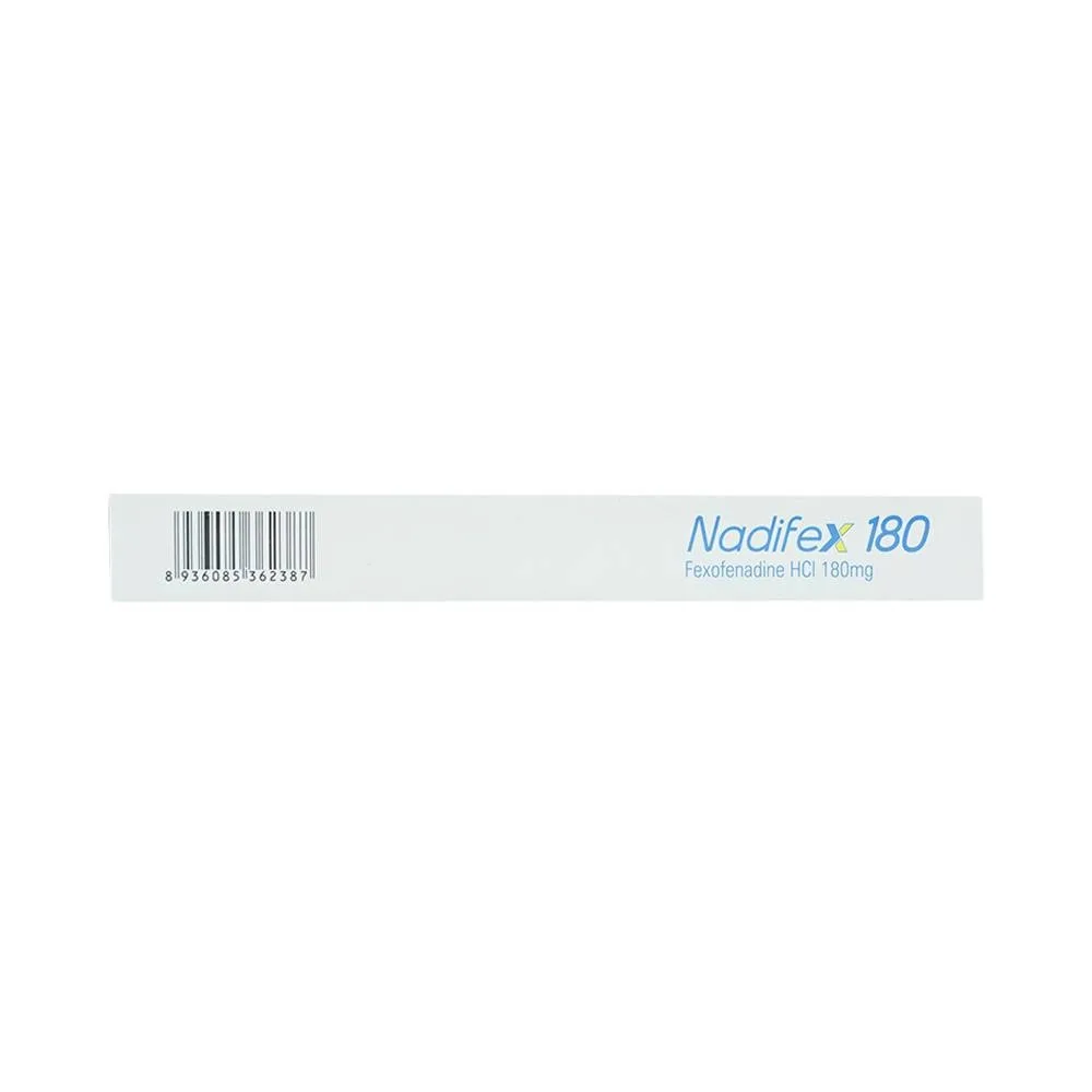 Hình ảnh Viên nén Nadifex 180 USP giảm viêm mũi dị ứng, hắt hơi, chảy mũi (1 vỉ x 10 viên)