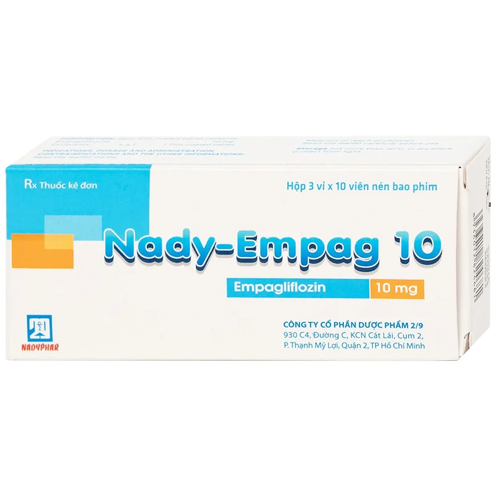 Hình ảnh Thuốc Nady-Empag 10 Nadyphar điều trị đái tháo đường típ 2 (3 vỉ x 10 viên)