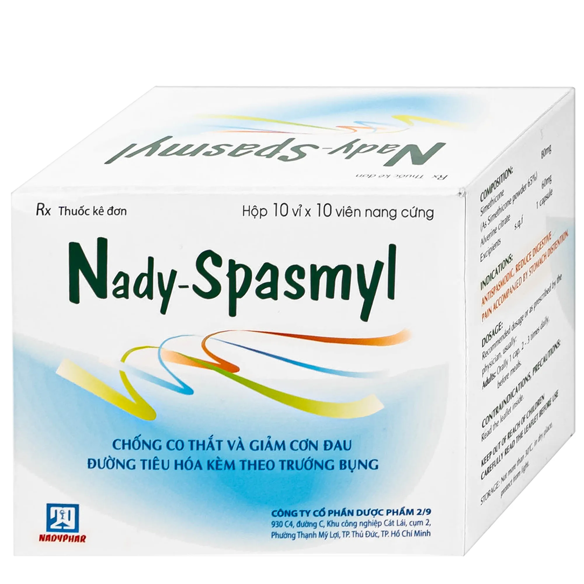 Hình ảnh Thuốc Nady-Spasmyl chống co thắt, giảm các cơn đau đường ruột, dạ dày ( 10 vỉ 10 viên )