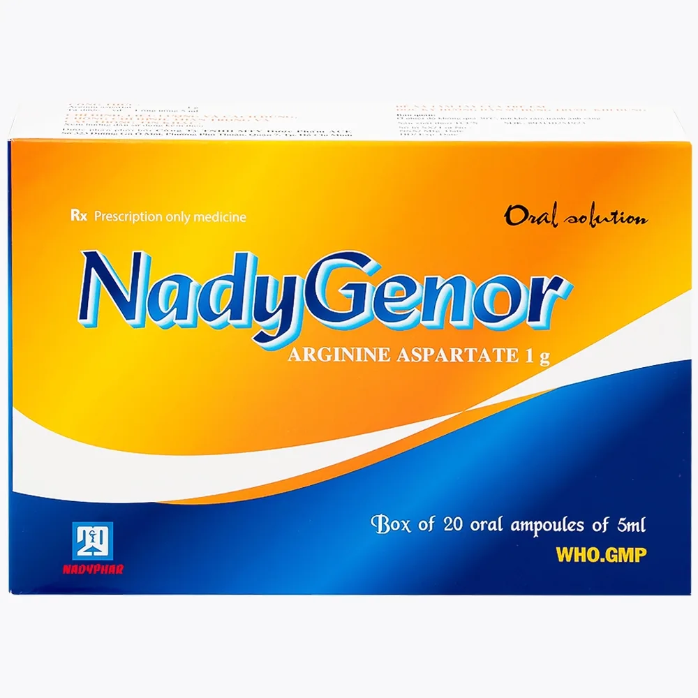 Hình ảnh Thuốc NadyGenor 5ml Nadyphar điều trị duy trì tăng amoniac máu (20 ống)