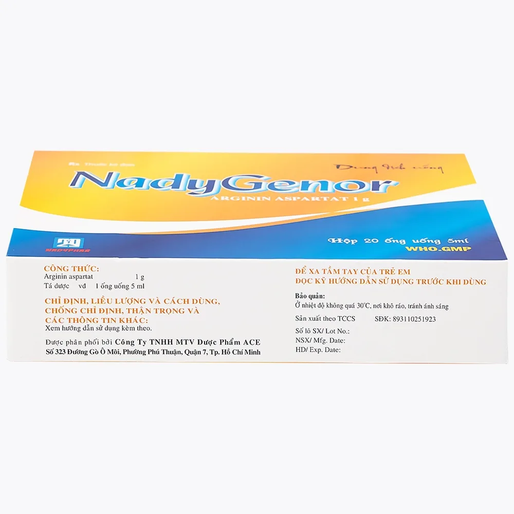 Hình ảnh Thuốc NadyGenor 5ml Nadyphar điều trị duy trì tăng amoniac máu (20 ống)