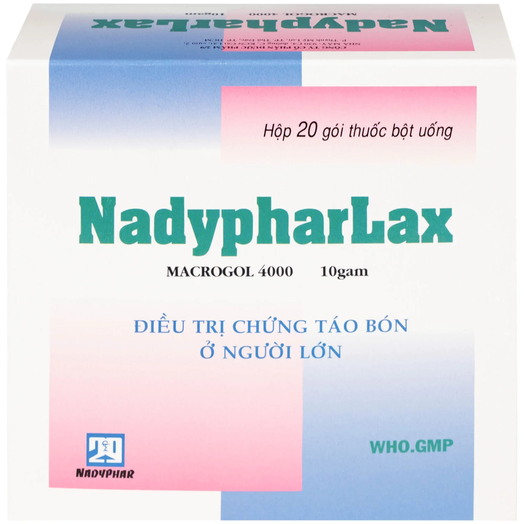 Hình ảnh Thuốc NadypharLax 10g Nadyphar điều trị chứng táo bón ở người lớn (Hộp 20 gói)