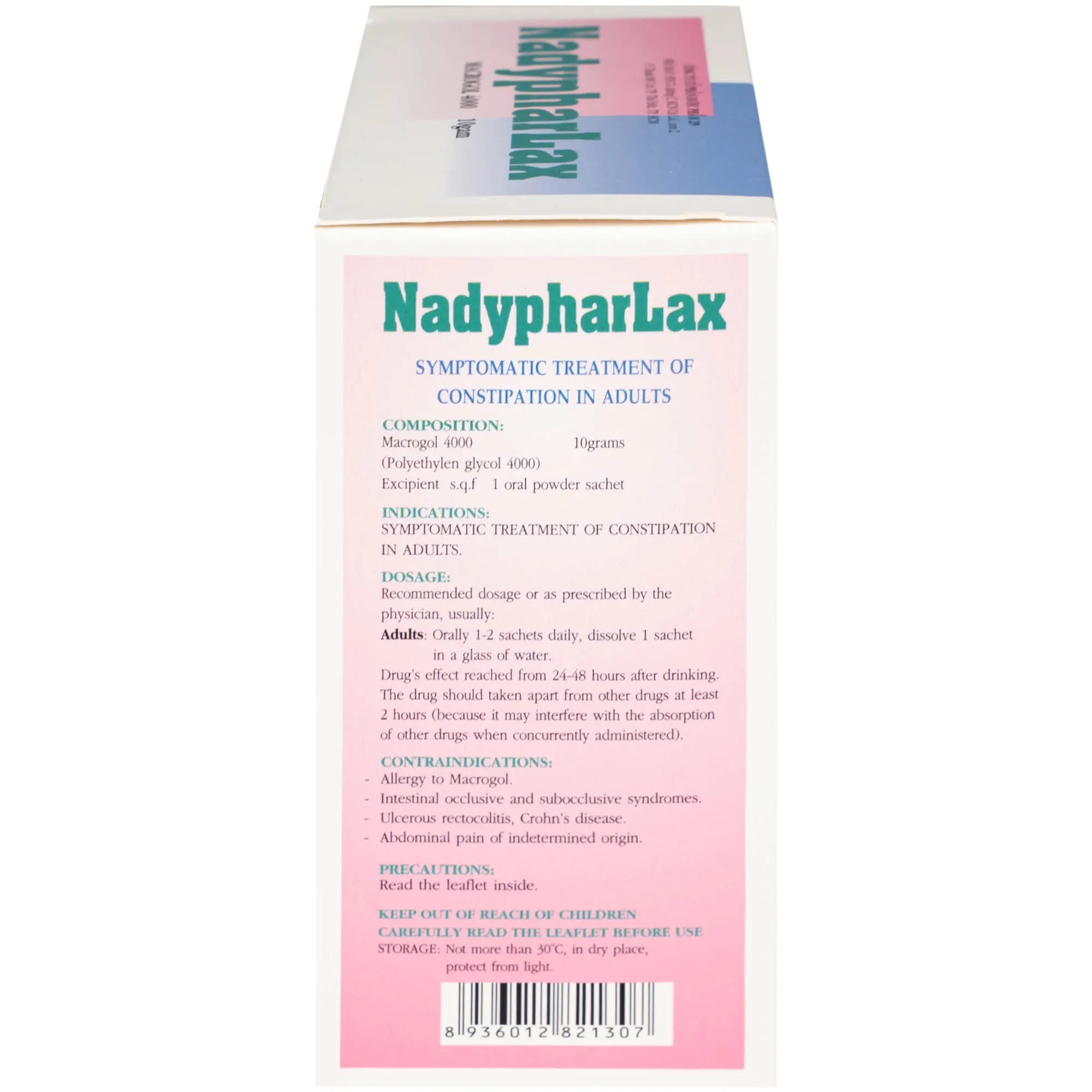 Hình ảnh Thuốc NadypharLax 10g Nadyphar điều trị chứng táo bón ở người lớn (Hộp 20 gói)