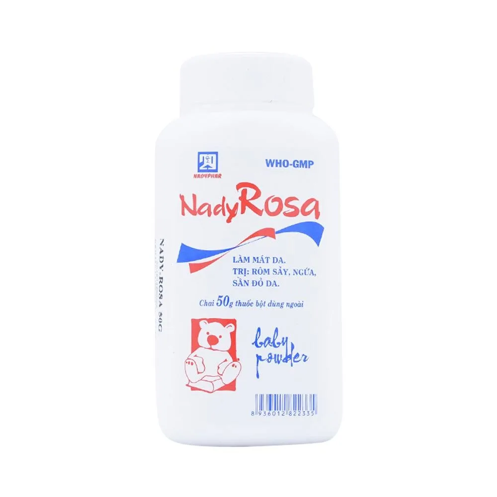 Hình ảnh Phấn thoa da NadyRosa Nadyphar hỗ trợ điều trị rôm sảy, ngứa, sần đỏ da (50g)