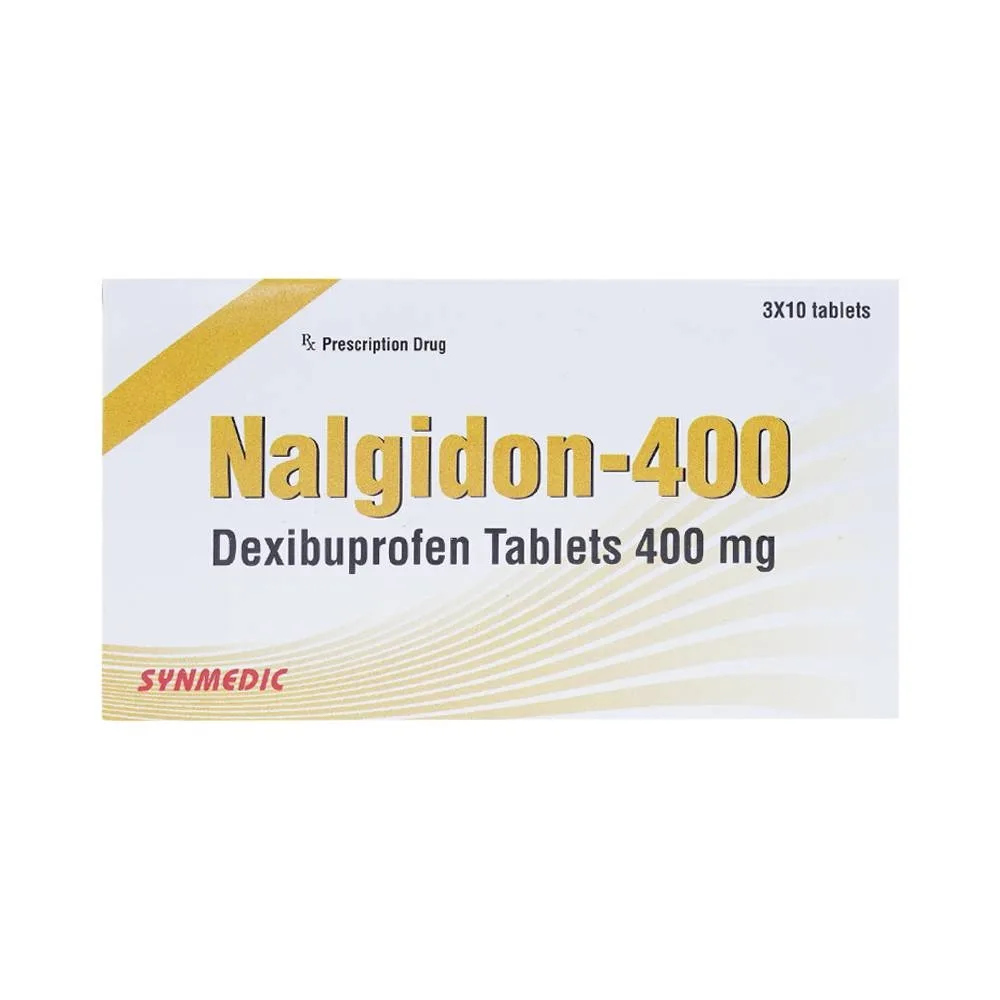 Hình ảnh Viên nén Nalgidon-400 Synmedic điều trị thống kinh, nhức đầu, đau răng (3 vỉ x 10 viên)