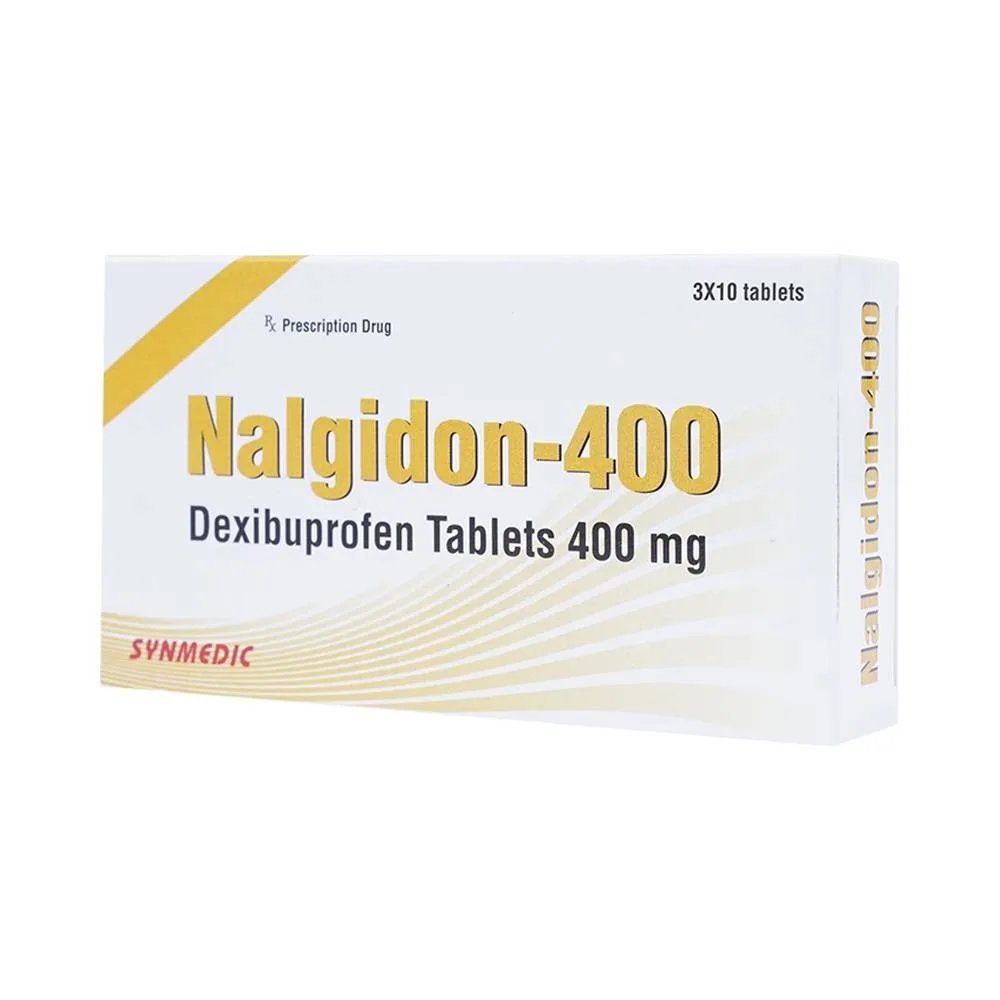Hình ảnh Viên nén Nalgidon-400 Synmedic điều trị thống kinh, nhức đầu, đau răng (3 vỉ x 10 viên)