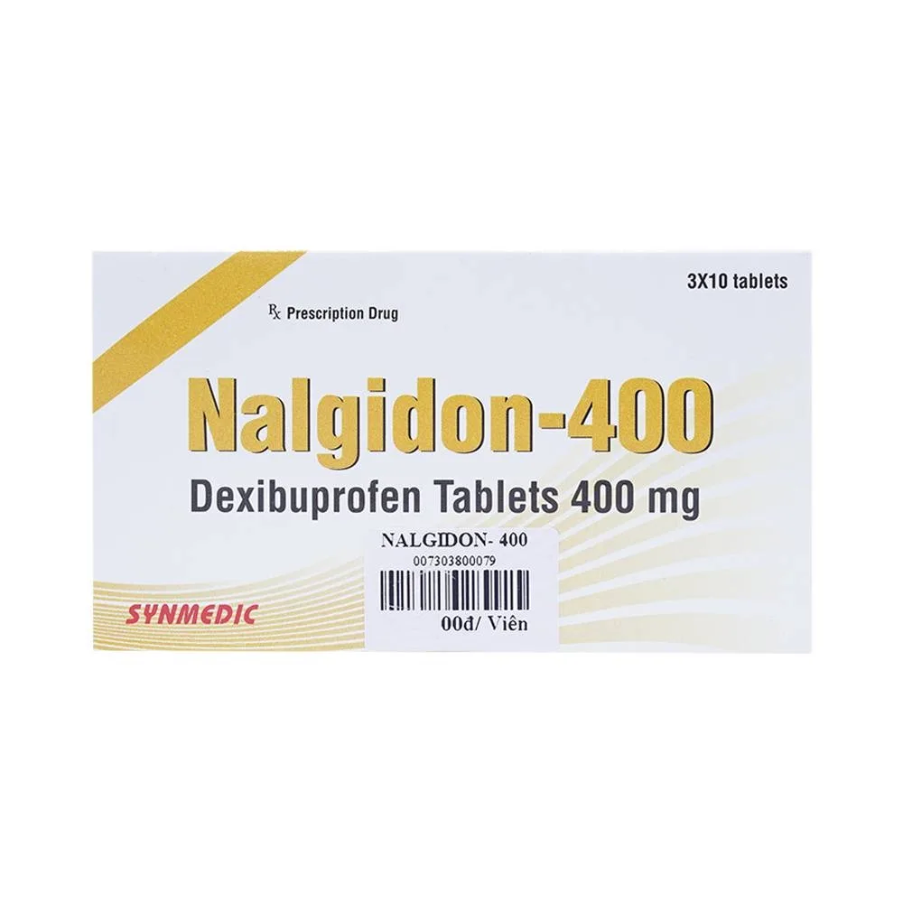 Hình ảnh Viên nén Nalgidon-400 Synmedic điều trị thống kinh, nhức đầu, đau răng (3 vỉ x 10 viên)