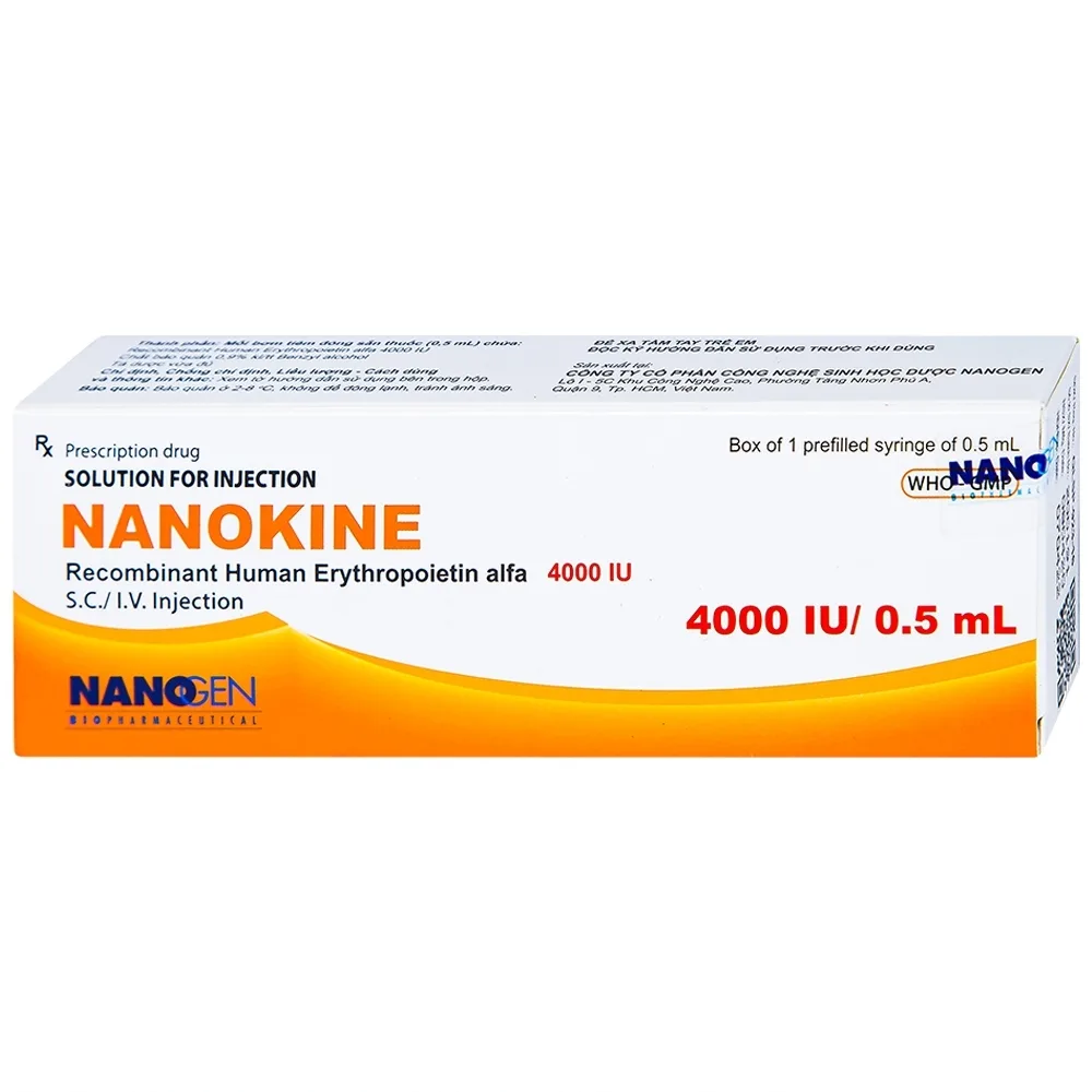 Hình ảnh Thuốc tiêm Nanokine 4000IU/0.5ml Nanogen điều trị thiếu máu