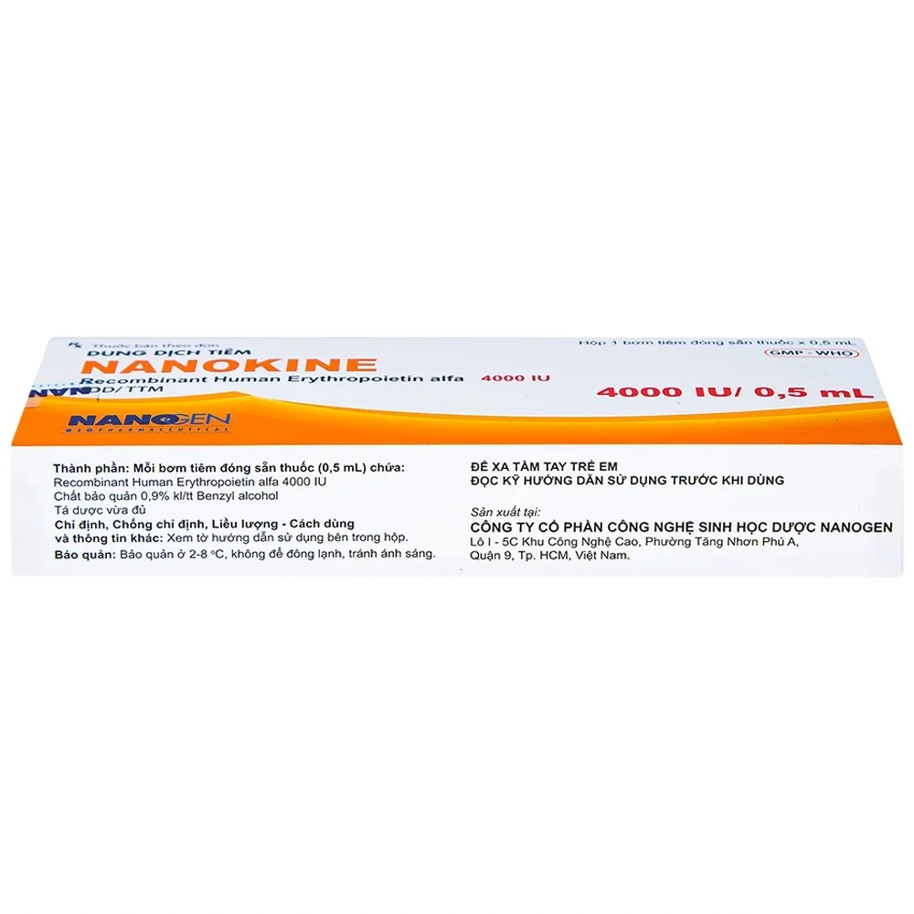 Hình ảnh Thuốc tiêm Nanokine 4000IU/0.5ml Nanogen điều trị thiếu máu 
