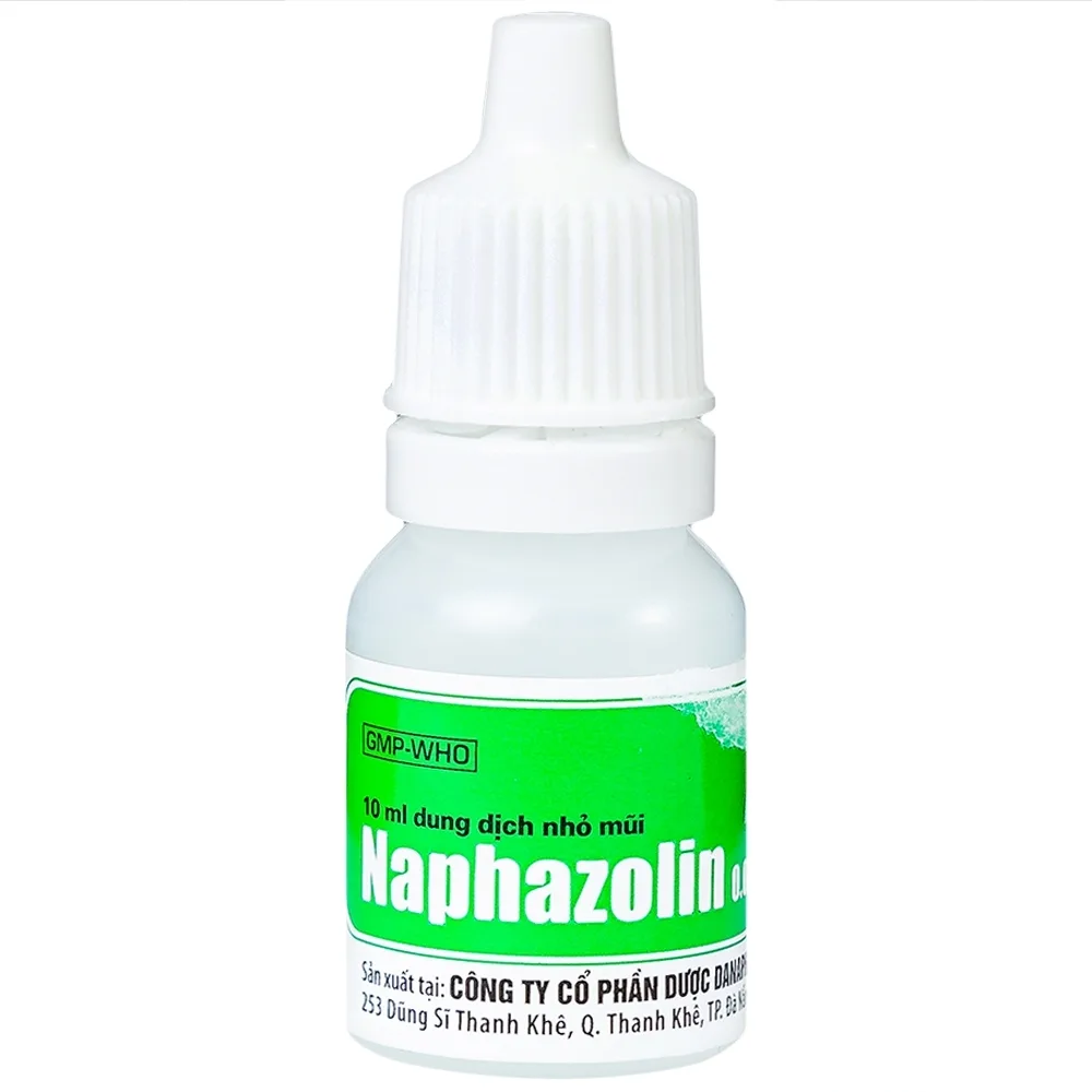Hình ảnh Thuốc nhỏ mũi Naphazolin 0.05% Danapha điều trị nghẹt mũi, sổ mũi, viêm mũi (10ml)