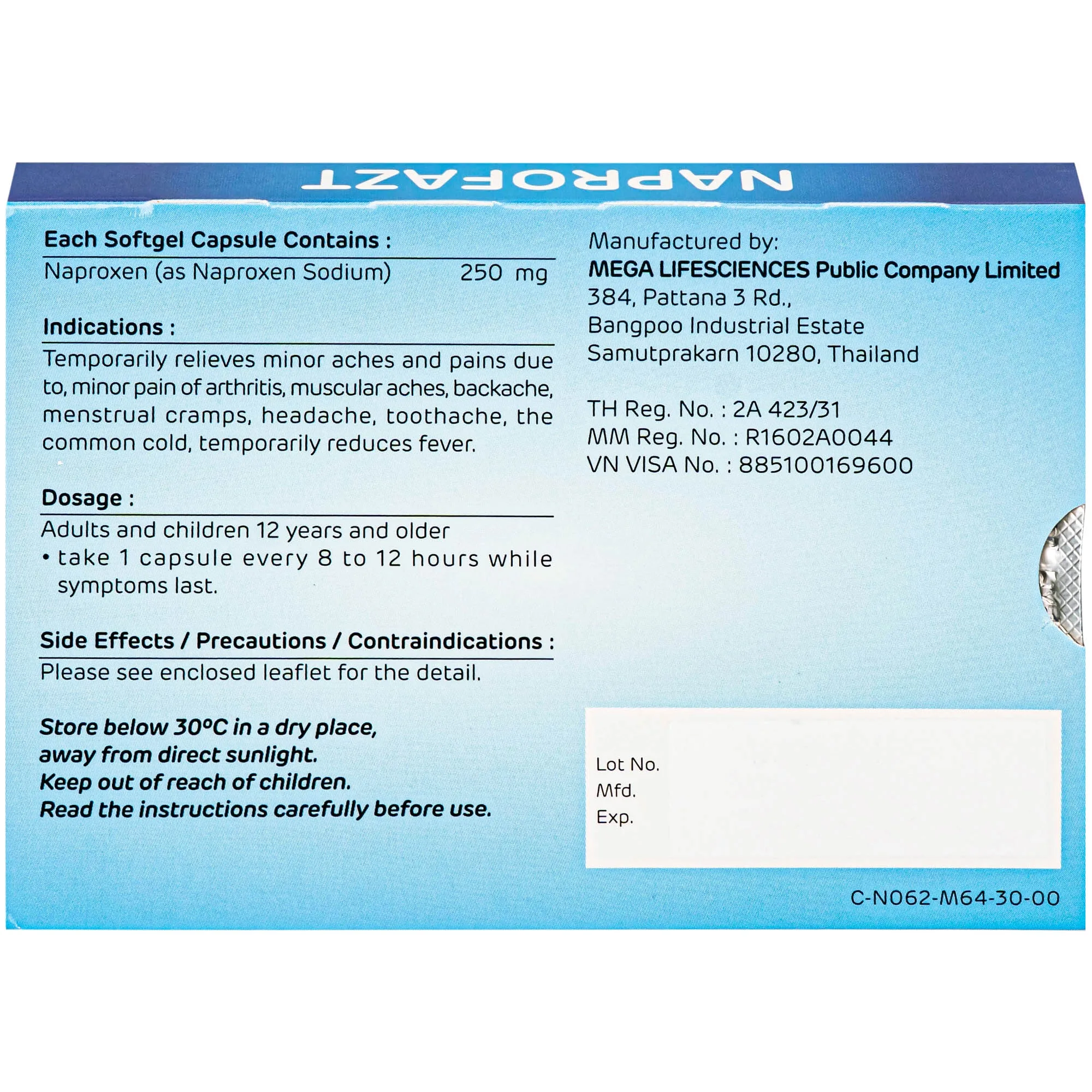 Hình ảnh Thuốc Naprofazt 250mg Chống viêm không steroid (5 vỉ x 10 viên)