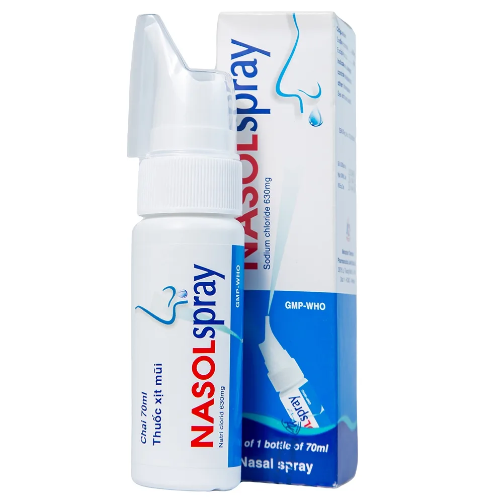 Hình ảnh Thuốc xịt mũi Nasolspray Mekophar làm sạch và thông mũi, họng (70ml)