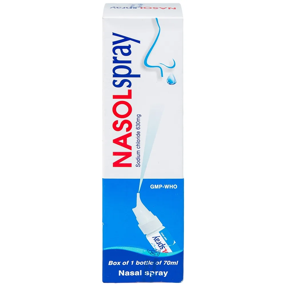 Hình ảnh Thuốc xịt mũi Nasolspray Mekophar làm sạch và thông mũi, họng (70ml)