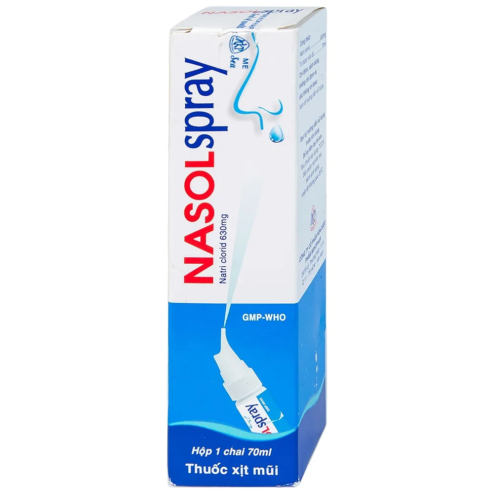 Hình ảnh Thuốc xịt mũi Nasolspray Mekophar làm sạch và thông mũi, họng (70ml)